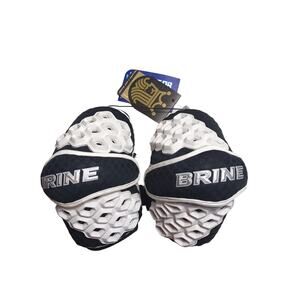 NEW Brine Triumph II 2 Black / White Medium Lacrosse Arm Guard Pair NWT